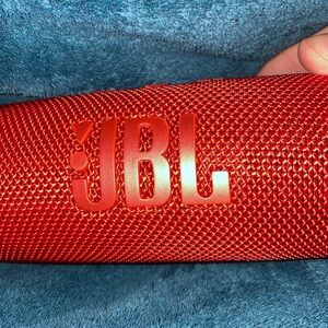 JBL Red Mesh Portable Speaker with Raised Logo
